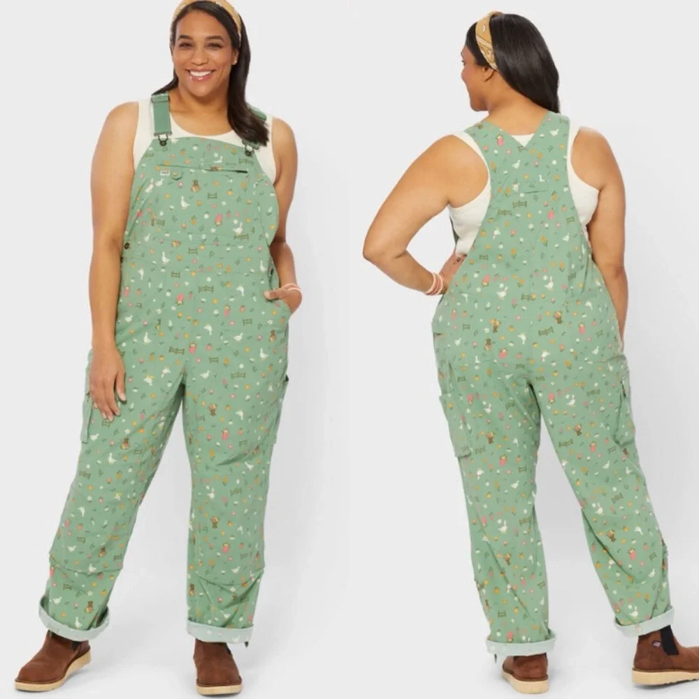 NWT Duluth M x35L Heirloom Gardening Bib Overalls Glacial Green Garden Goose - Picture 9 of 9